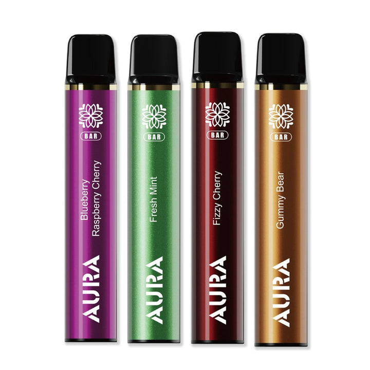 Aura Bar 600 Puffs Disposable Vape Pod Box of 10 - Blackberry -Vapeuksupplier