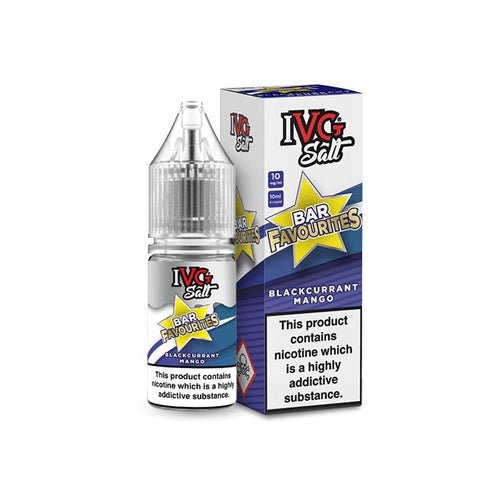 IVG Salt Bar Favourite E Liquids Nic Salts-10ml- Pack Of 10 - Blackcurrant Mango -Vapeuksupplier