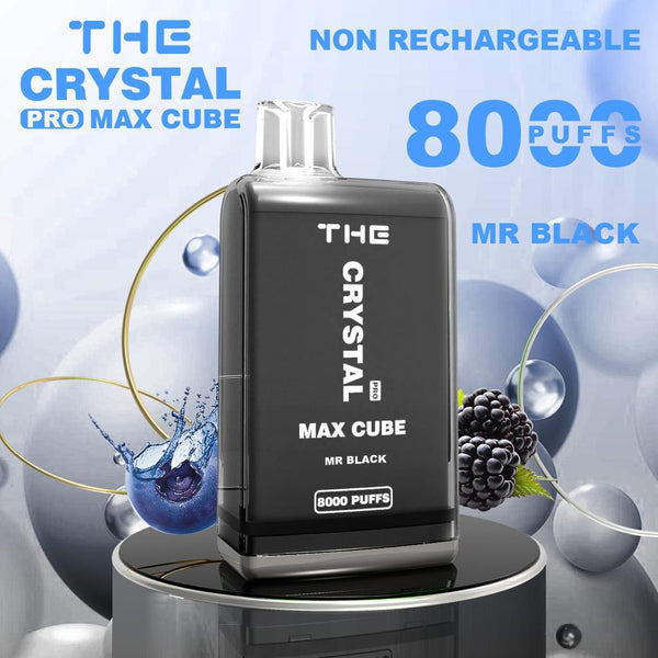 The Crystal Pro Max Cube 8000 Disposable Vape Puff Pod Box of 10 - Blue Razz Ice Pop -Vapeuksupplier